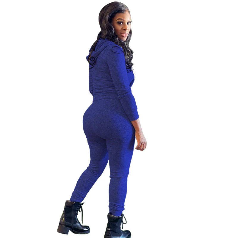 MB Fashion Wholesale - Wholesale Top & Pant Set (NOT Loungewear) - Women's - MB FASHION Zip-Up Hoodie and Jogger Pants Set 12489R23