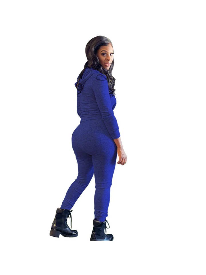 MB Fashion Wholesale - Wholesale Top & Pant Set (NOT Loungewear) - Women's - MB FASHION Zip-Up Hoodie and Jogger Pants Set 12489R23