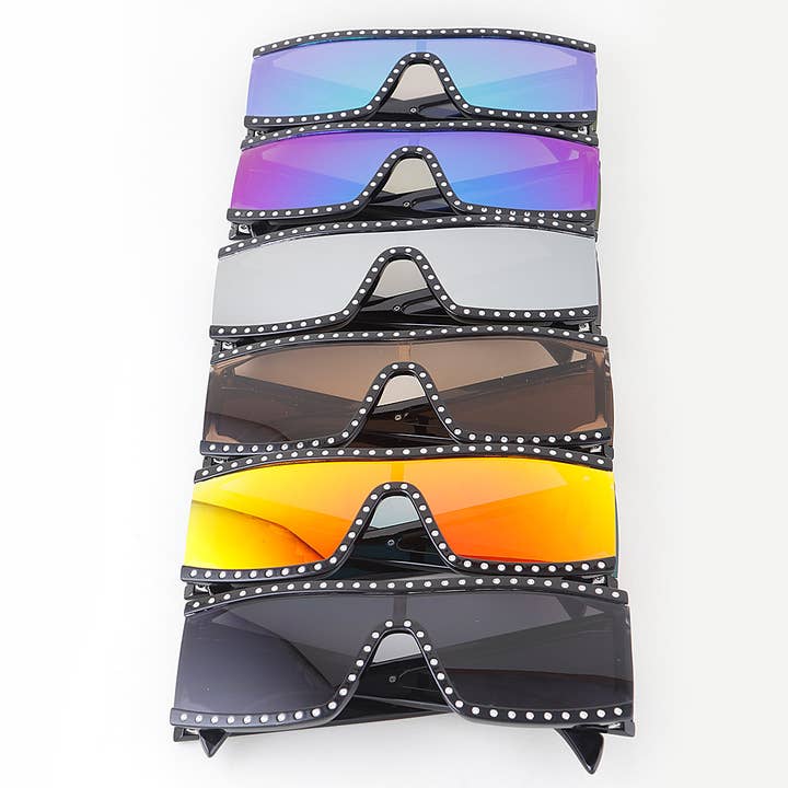 Bejeweled flade tonede solbriller for engroshandel hos 3AM BY H&D ACCESSORIES