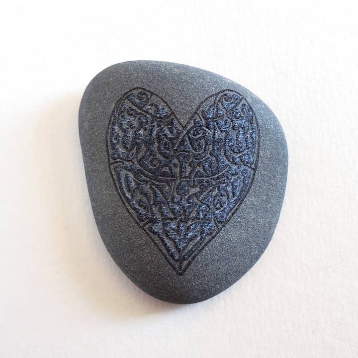 Lyoncraft - Wholesale Spiritual Stone/Crystal - Celtic Heart Design Engraved Palm Stones, Worry Stones