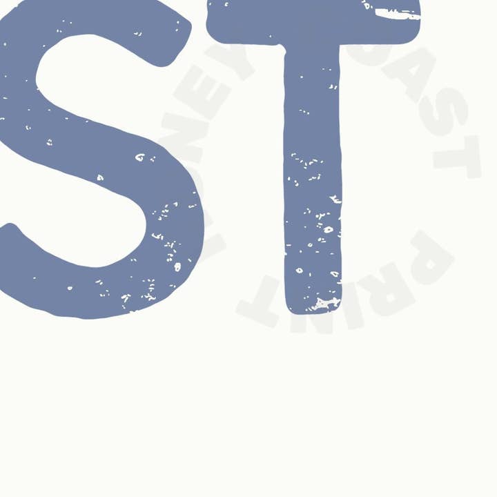 Honey Coast Print Co. - Wholesale Art Print - Landscape Coastal Blue East Coast Retro Typography Wall Art3