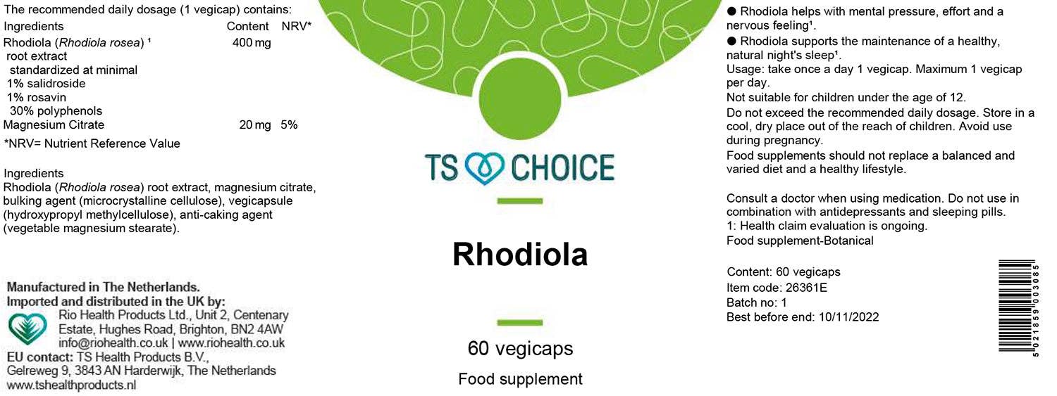 Rio Health Products - Wholesale Oral Supplement/Vitamin - TS Rhodiola Capsules1