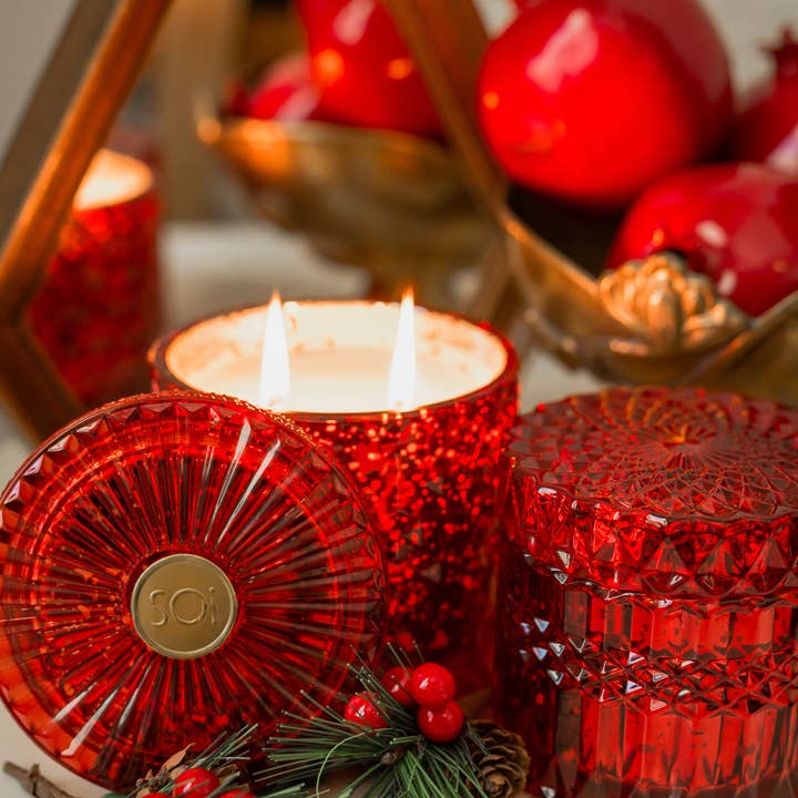 The SOi Company - Wholesale Jar/Filled Candle - Holiday Spice 15oz Shimmer Candle 2 wick1