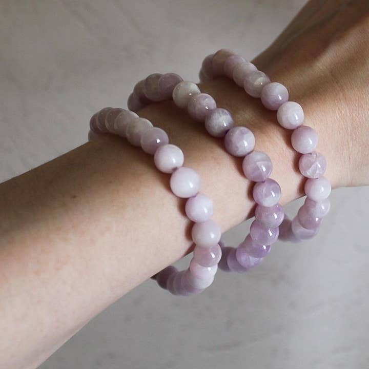 Pebble House - Vente Bracelet de perles - Bracelet en kunzite 8,5-9,5 mm ou 7-8 mm - Cristaux & Pierres