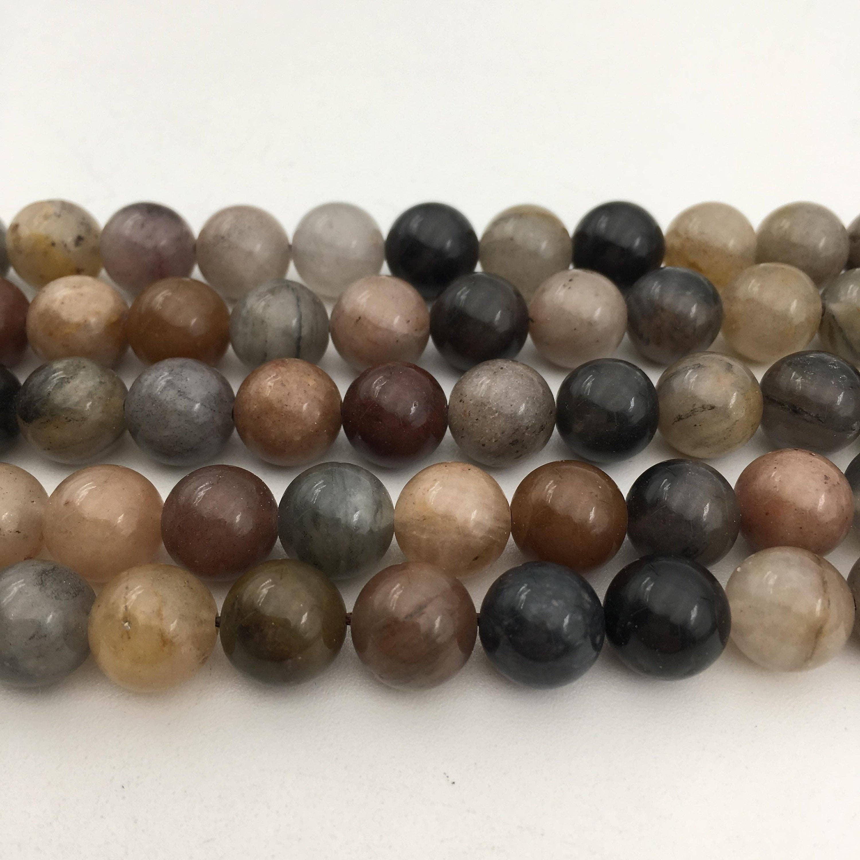 CRCBEADS - Wholesale Beads - Multi-Color Quartz Smooth Round Beads 8mm 10mm 15.5" Strand4