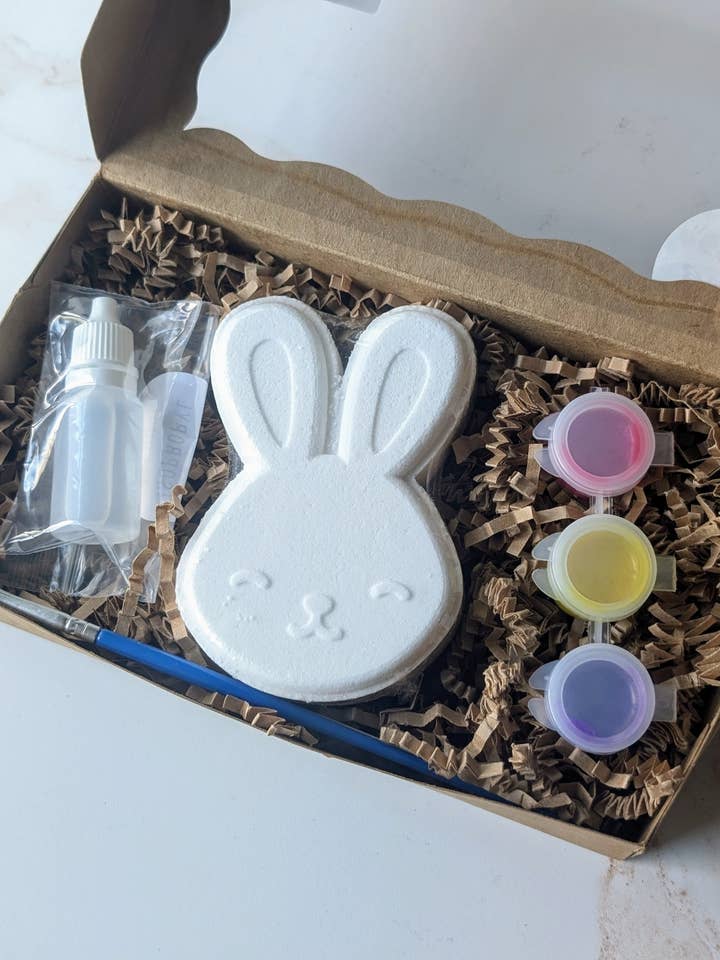 Paint-Your-Own Easter Bunny Bath Bomb for wholesale by Beachy Bubbles Bath Co