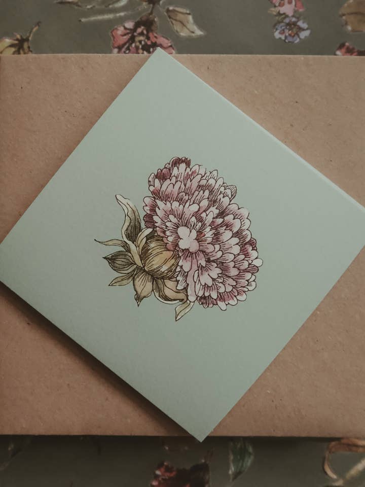 Light Purple Flower On Light Blue Small Flat Card for wholesale by MyDesignPictures