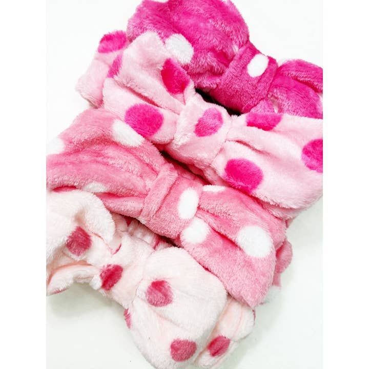 Pink Shades of Polkadot Facial Spa Headband for wholesale by Love and Repeat