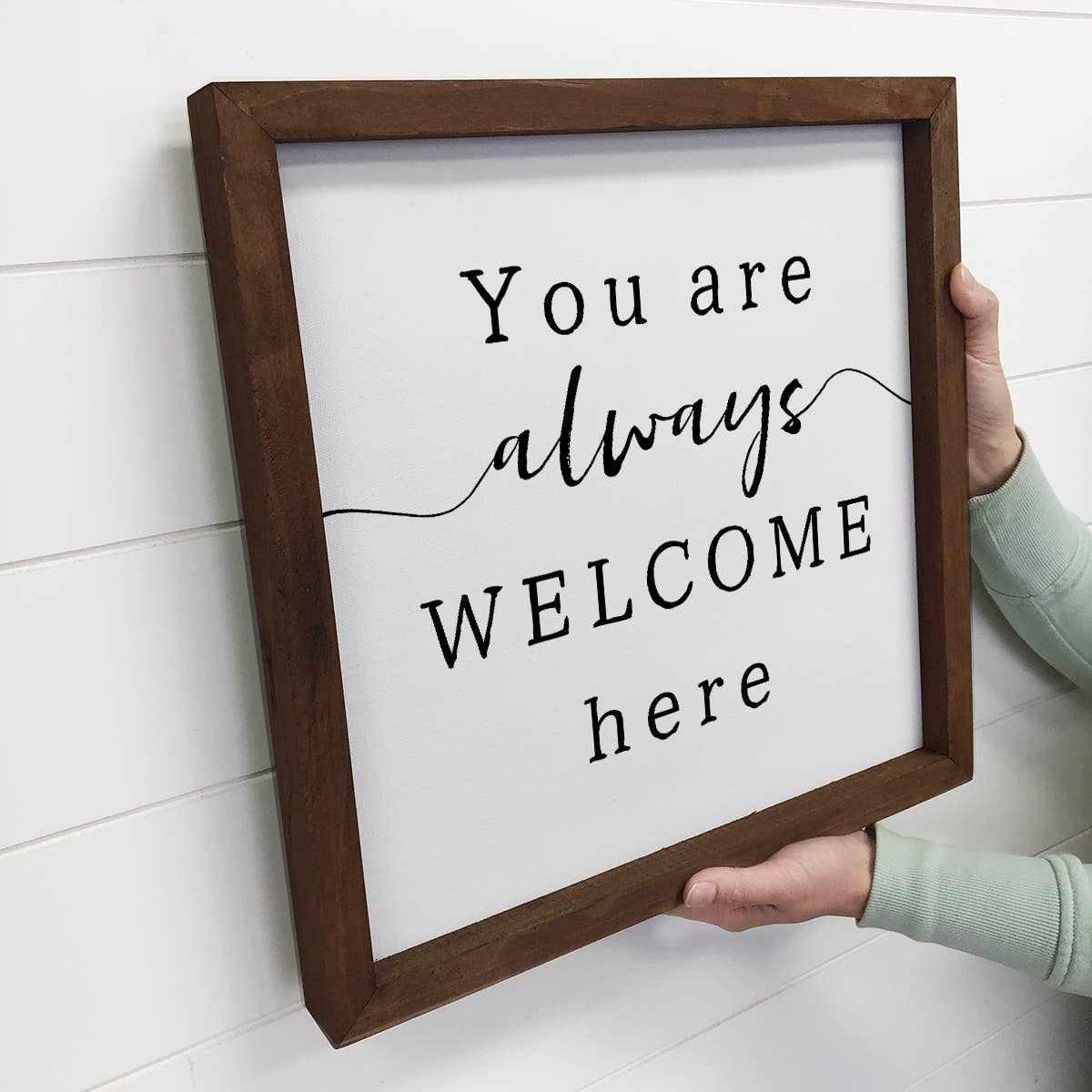 Hangout Home - Wholesale Sign - Welcome - Farmhouse Wood Sign - Always Welcome Here2