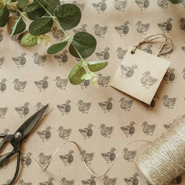 Mallards set van gerecycled inpakpapier en cadeaulabels voor wholesale door Bruce Bramfield Home & Gifts