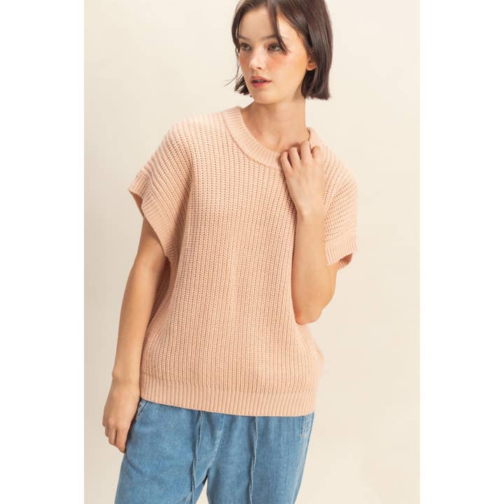 HYFVE - Wholesale Knit Sweater - Women's - Short Sleeve Oversized Casual Sweater1