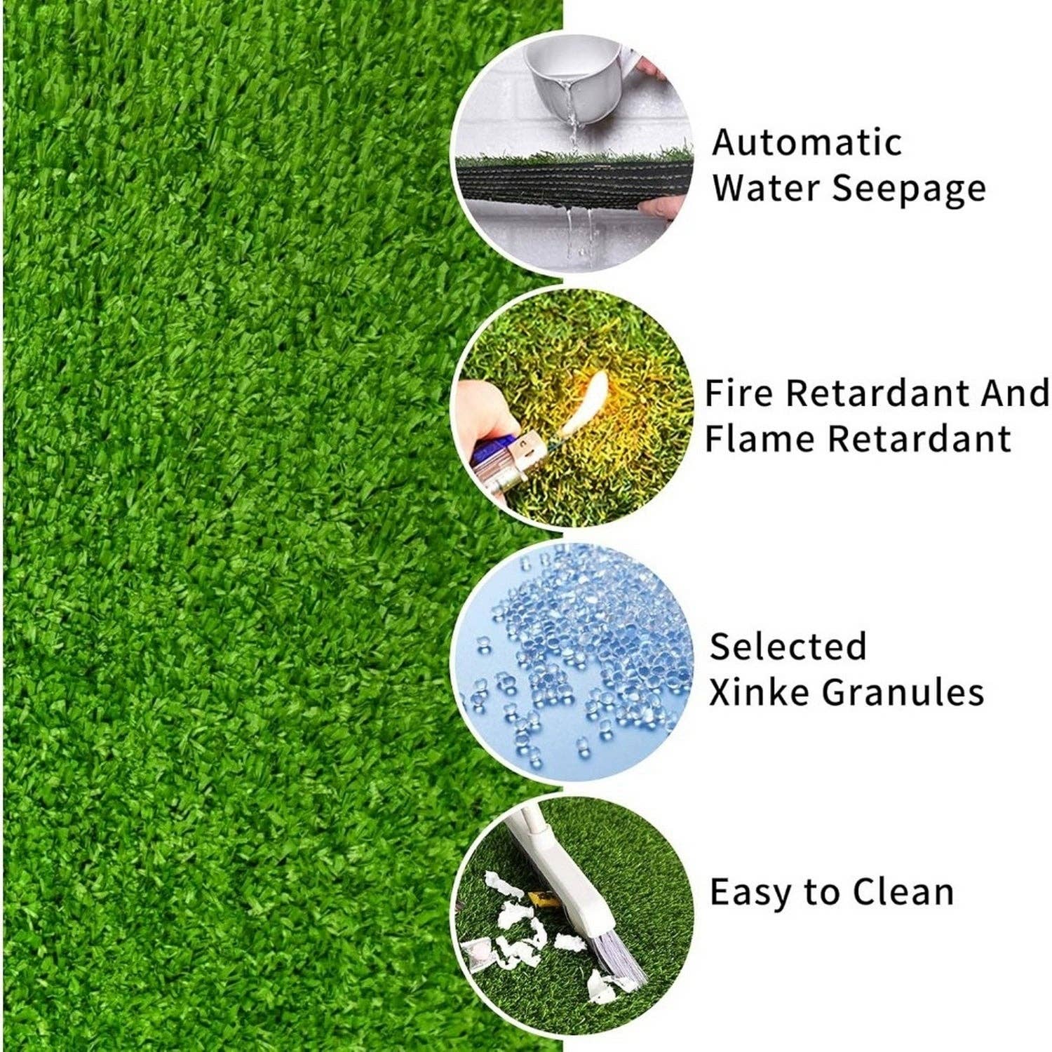 39F Inc. - Wholesale Outdoor Ornament/Decor - 6ft x 10ft Premium Artificial Turf with Drainage Holes6