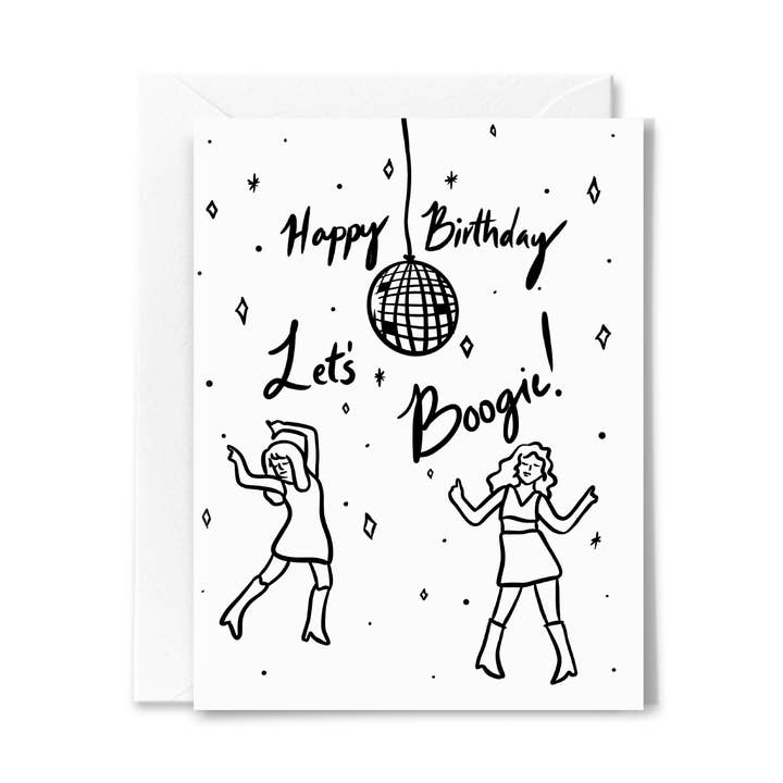Let's Boogie Birthday Card for wholesale by Studio Conroy