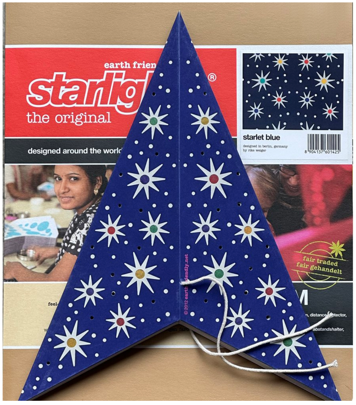 Artecnica - Vente Lanterne/lampe en papier - Starlet Midnight Blue, fabriqué à la main, respectueux de l'environnement, Starlightz4