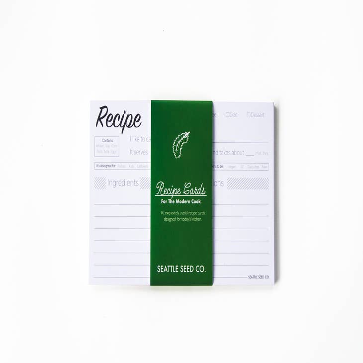 Modern Recipe Cards - Seattle Seed Company