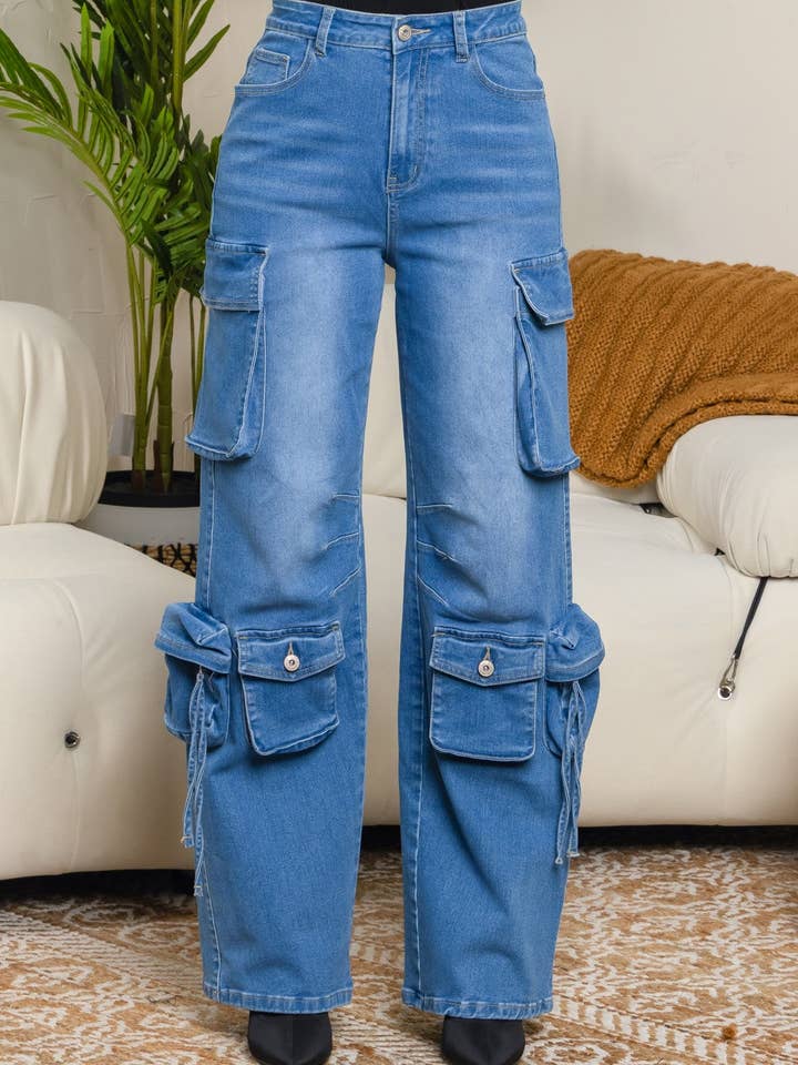 BALBOA - Wholesale Jeans - Women's - Bourges stretchy 8 pockets cargo pants (Copy)2