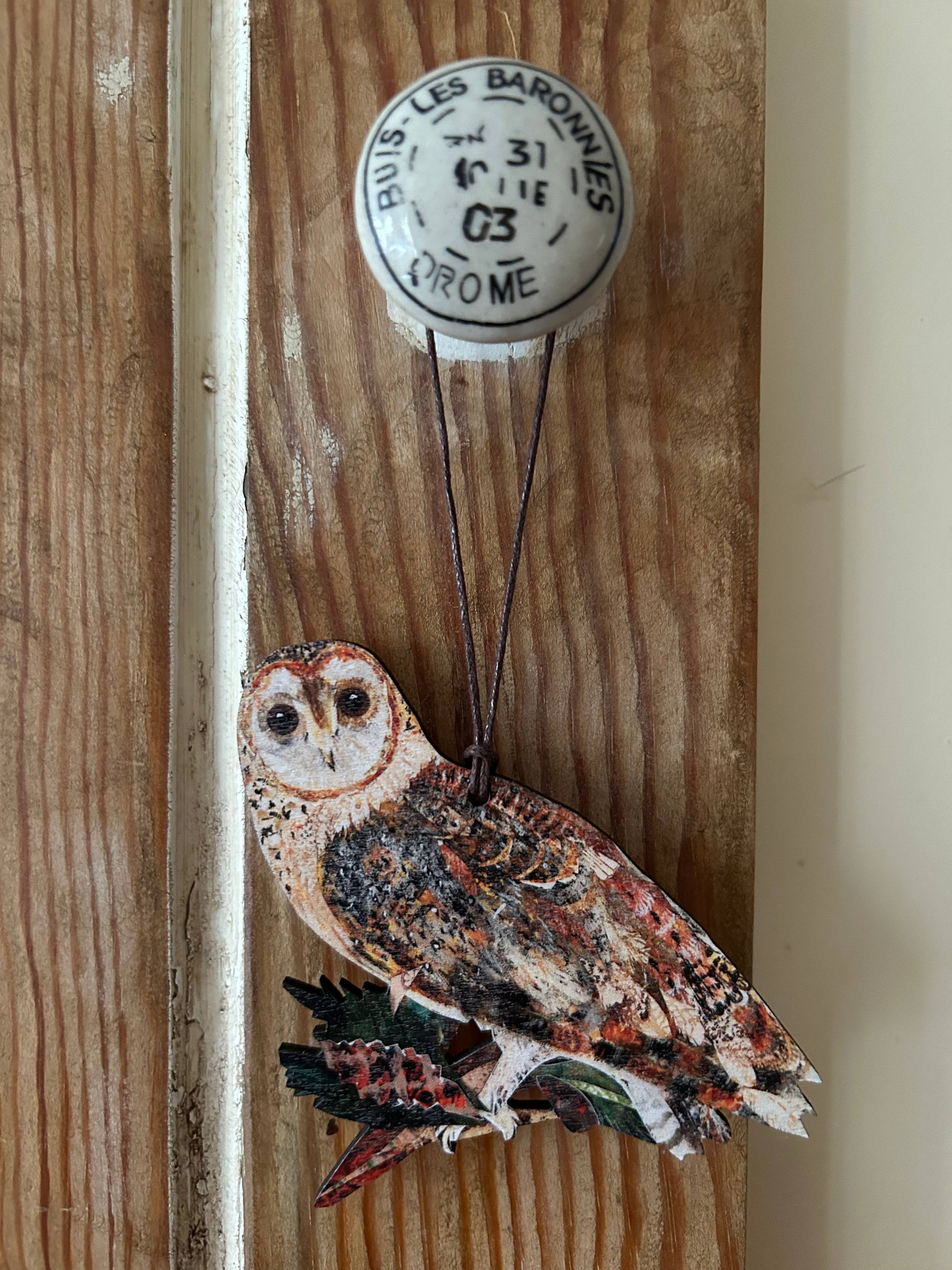 Clare O’Neill Artworks - Wholesale Gift Tag - Woodland Owl birch plywood decoration 2