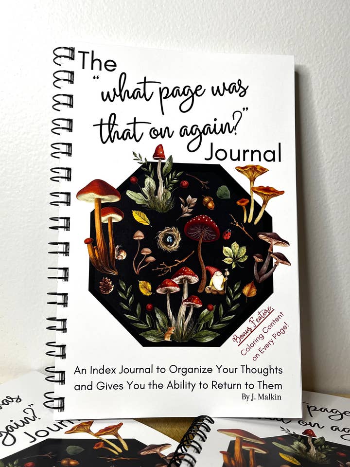 The "What Page Was That On Again?" Journal | An Index Journal with Coloring Content for wholesale by The Market Made