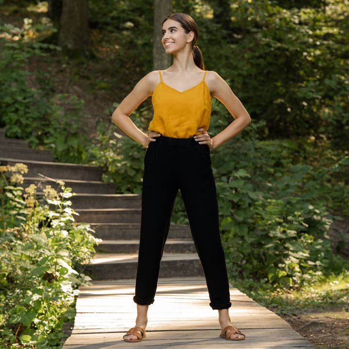 menique - Wholesale Pants - Women's - Linen Trousers Dakota - Linen Pants Breathable Summer Pants