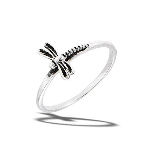 Sterling Silver Petite Dragonfly Ring for wholesale by Silver Insanity