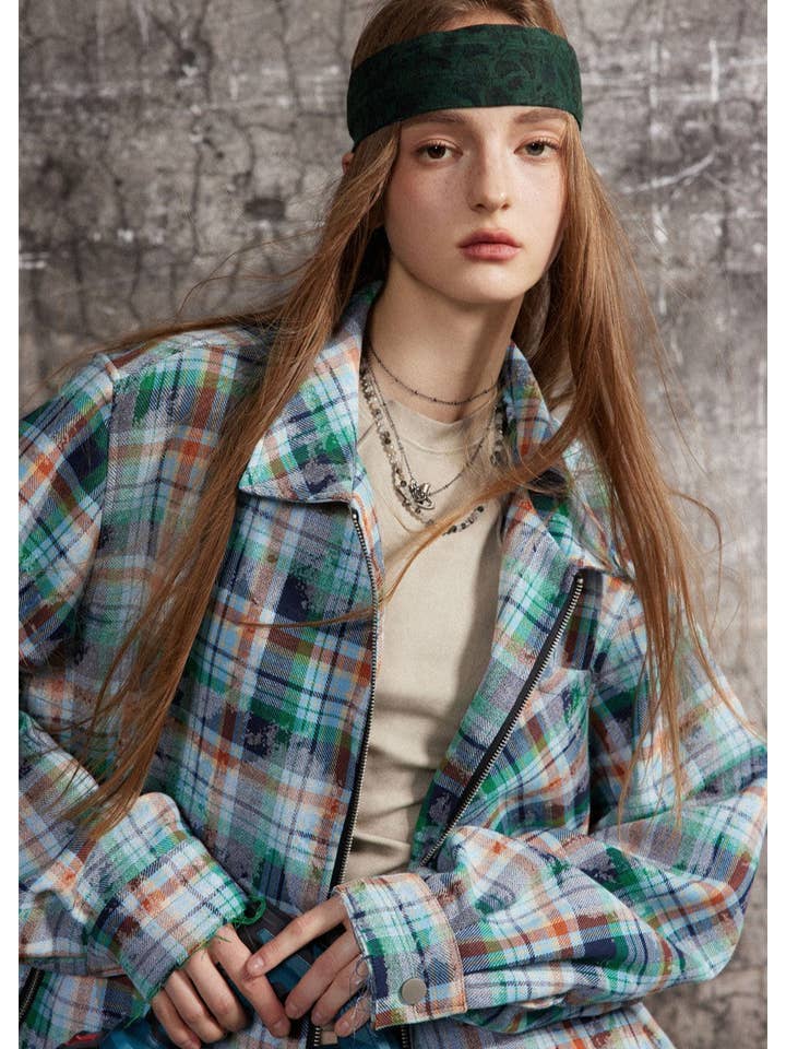 Verde Camicia a Quadri Urbana Distressed – Stile da Strada Senza Sforzo in vendita all'ingrosso su Faire