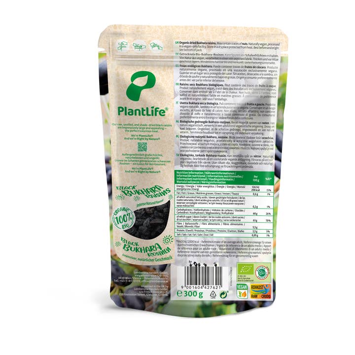 PlantLife – Großhandel Getrocknete/dehydrierte Früchte – Black Bukhara Rosinen