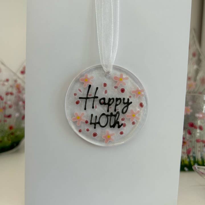 Pam Peters Designs - Wholesale Birthday Card - Handmade Fused Glass - Big Birthday Card