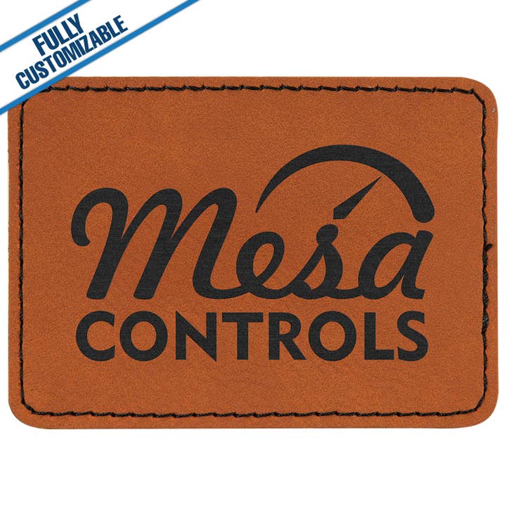 GiftWorksPlus - Wholesale Patch - Engraved Leatherette Rectangle Patch - Fully Customizable1