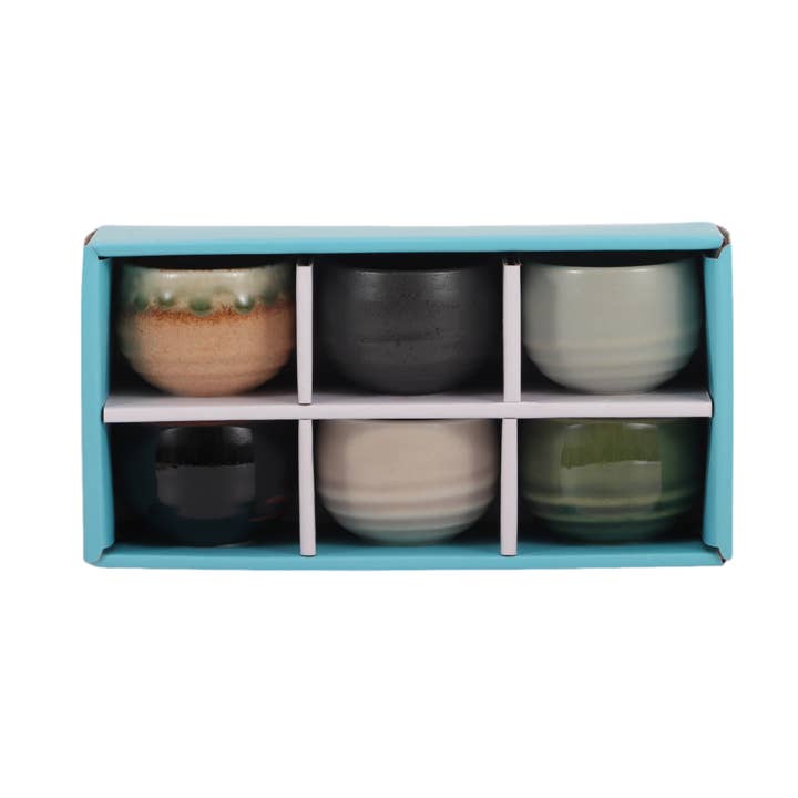 Urban Tokyo - Wholesale Coffee/Tea Cup - 6 Piece Assortment 2.5"D Sake or Tea Cups Set (1/24)
