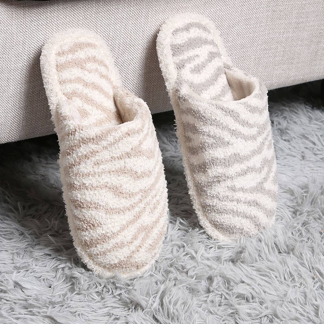 Fashion City - Wholesale Slippers - Women's - Winter Luxury Soft Zebra Pattern Slipper6