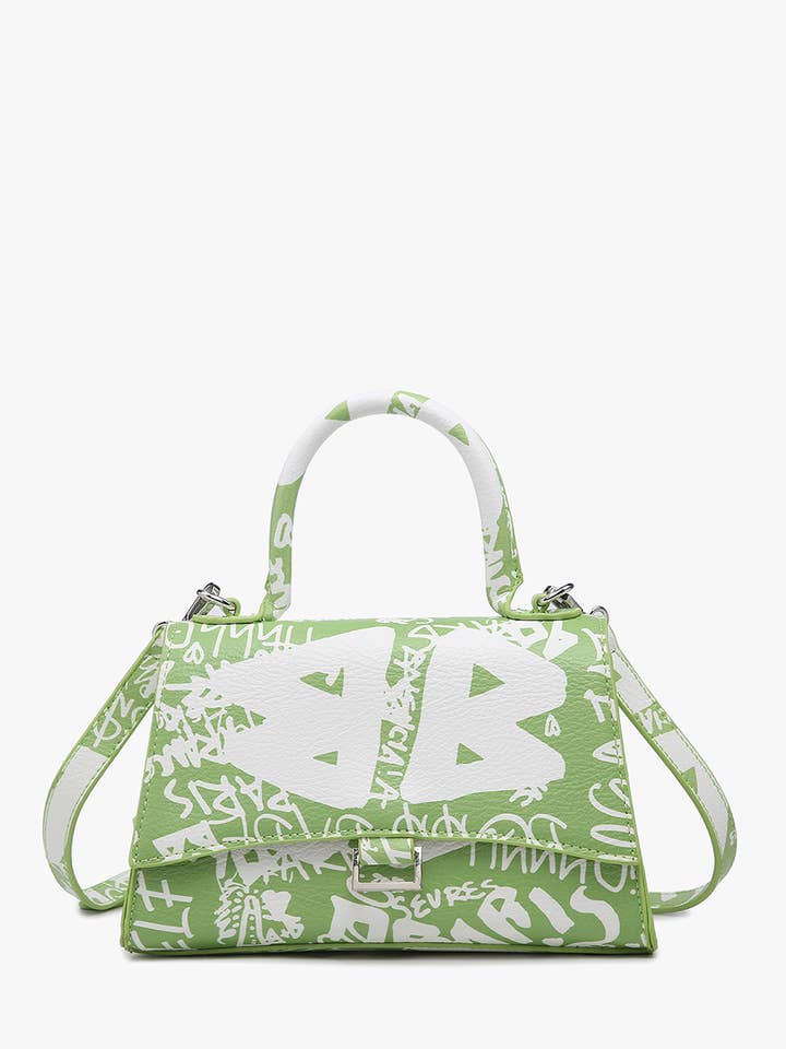 PP2033 Mira Graffiti Satchel/Crossbody w/ Large Handle for wholesale by JNC RT (Jen & Co. Outlet)