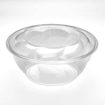KT Supply - Wholesale Food storage container - 40 oz Clear Swirl Salad Bowl with Dome Lid, Case of 1000