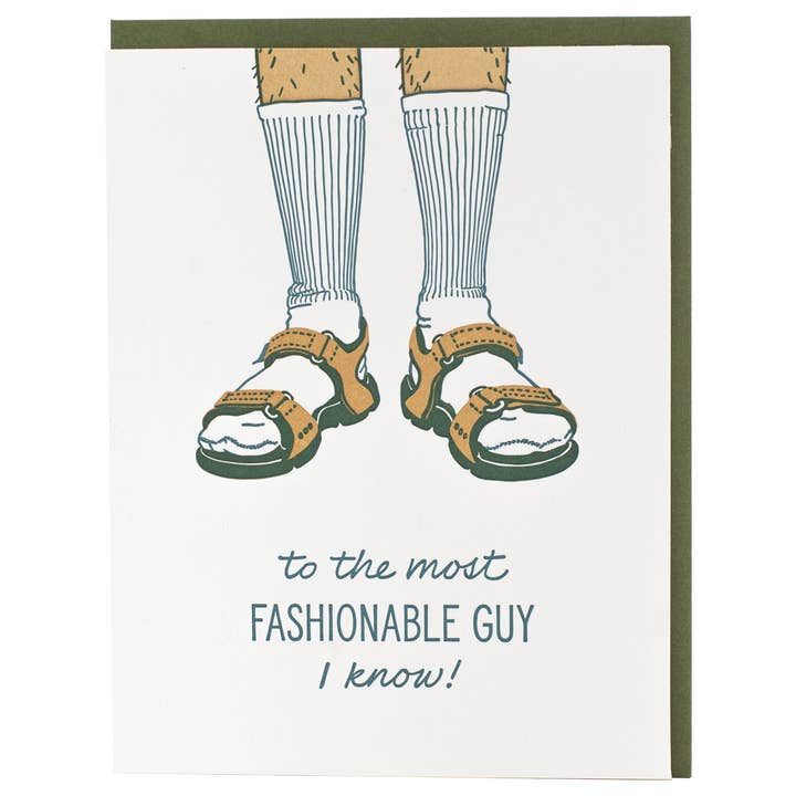 Socks & Sandals Father's Day Card for wholesale by Smudge Ink