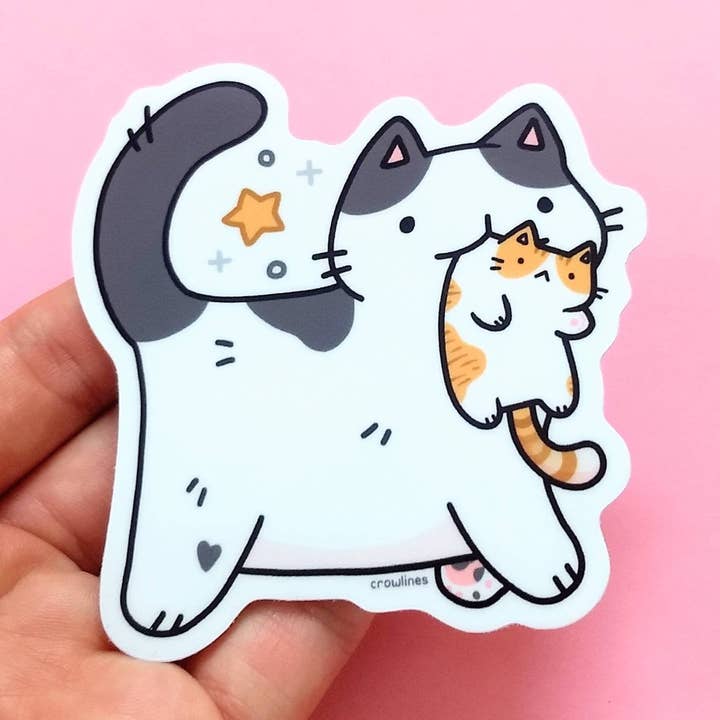 Mom Cat Sticker for wholesale by crowlines