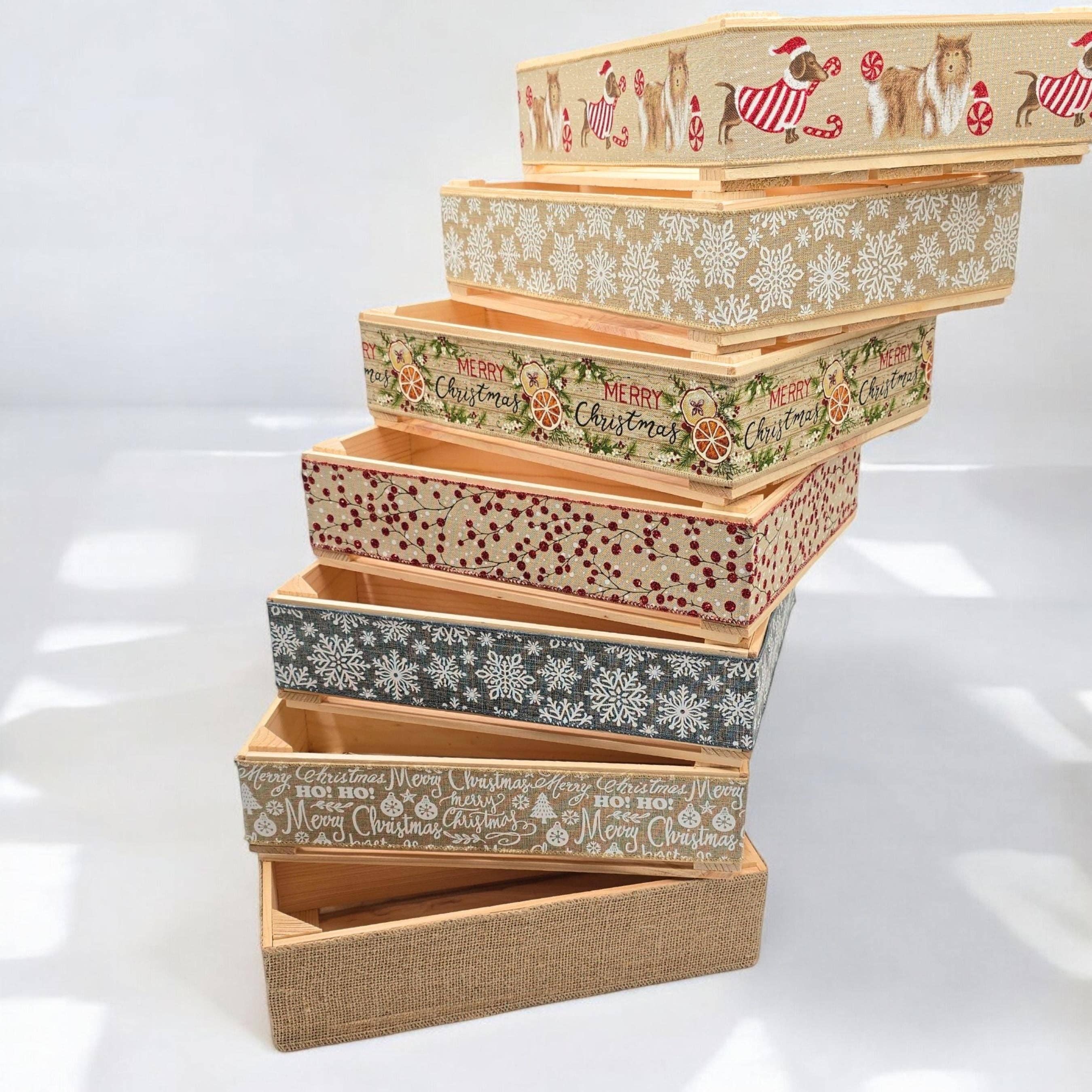 AboutWood - Vendita all'ingrosso Confezioni regalo - Cesto regalo di Natale, Scatola di vino vuota, Kit per creare il tuo cesto, Cesto regalo, Kit fai-da-te6