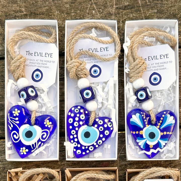 Heart Evil Eye Wall Hanging, Corporate Gift Ideas for wholesale by Evileyefavor