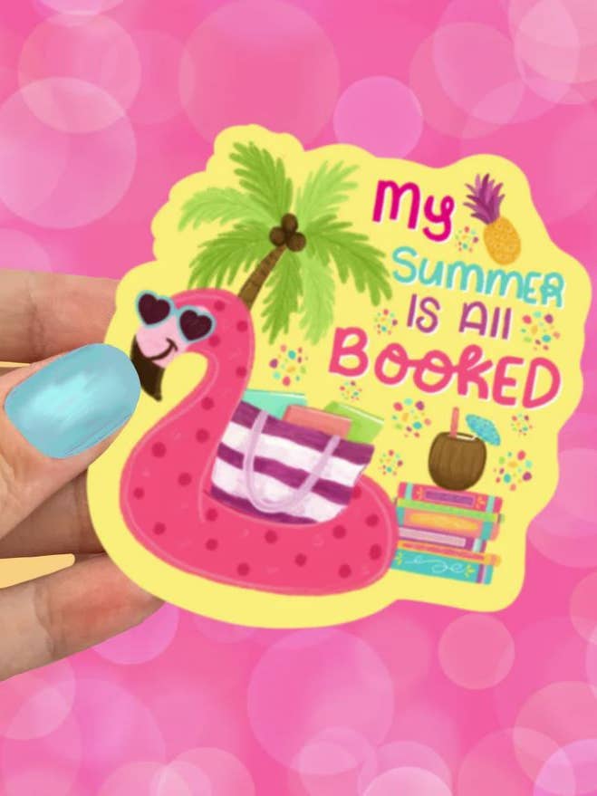 My Summer is all Booked Decal Sticker for wholesale by Emily Cromwell Designs