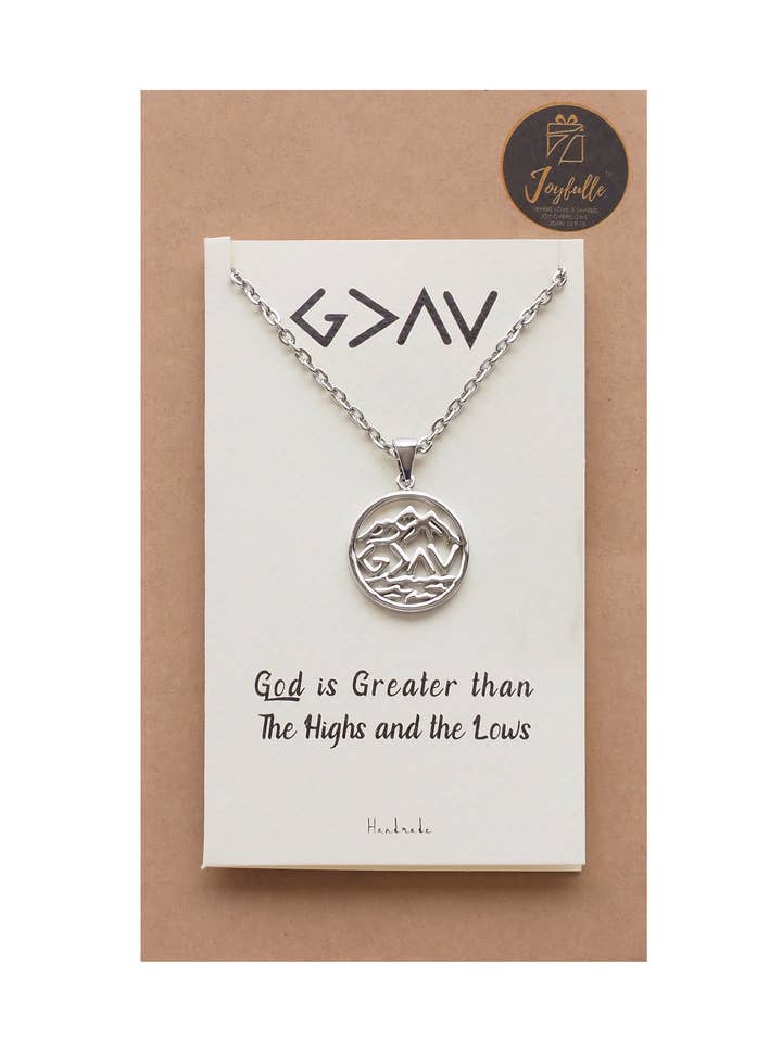 Collier Joyfulle God is Greater Than High & Lows Mountain pour la vente par Quan Jewelry