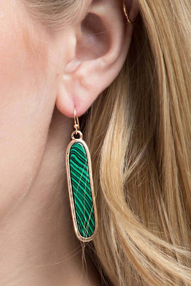 Urbanista – Großhandel Ohrhänger – Metallstab-Ohrring mit Edelsteinanhänger8