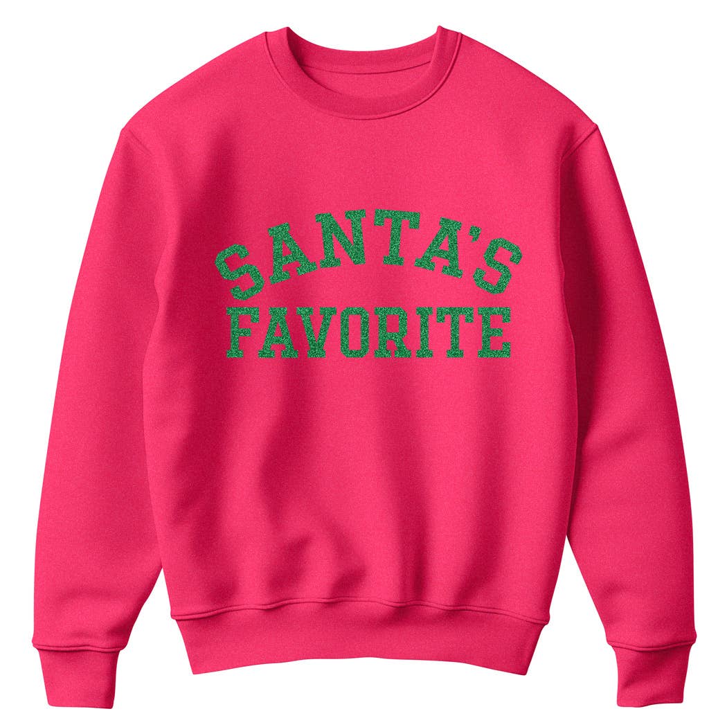 Fashion City - Wholesale Sweatshirt - Unisex - Santa's Favorite Glitter Logo Fleece Sweatshirt13