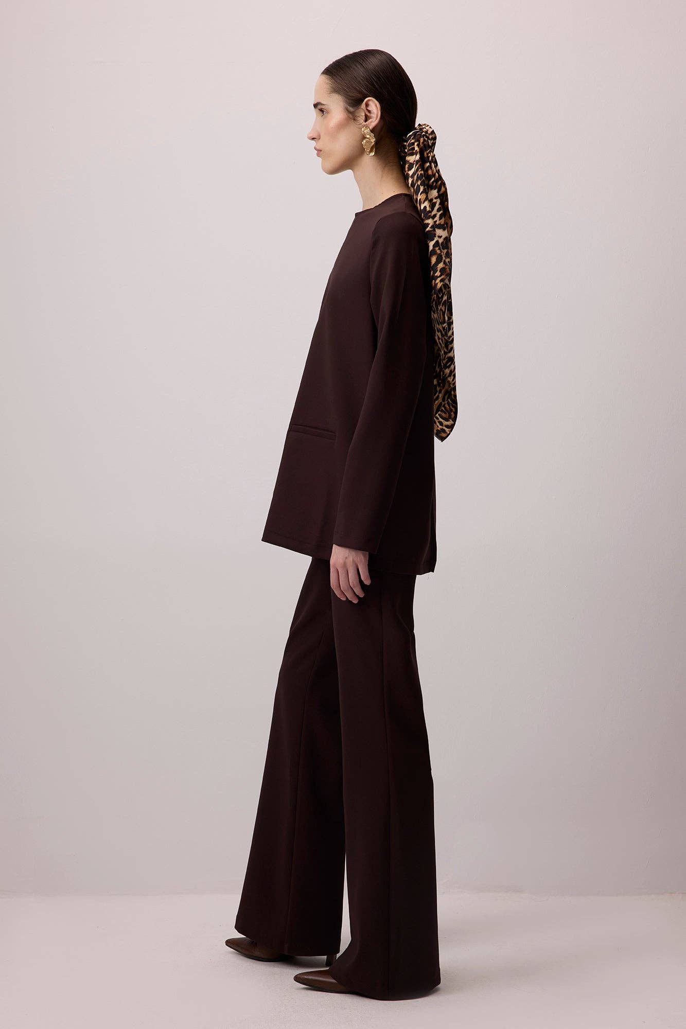 Kahverengi CREPE TUNIC WITH POCKETS for wholesale on Faire5