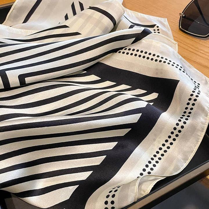 SueSilkHK - Wholesale Scarf – Women's - Minimalist striped mulberry silk scarf/70CM 100% mulberry silk scarf/Silk shawl/Gift for her9