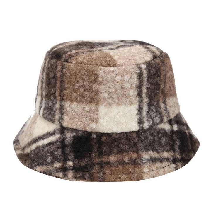 Dipped Shop - Wholesale Bucket Hat - Women's - Vintage Fuzzy Plush Thick Warm Bucket Hat DP25G7432