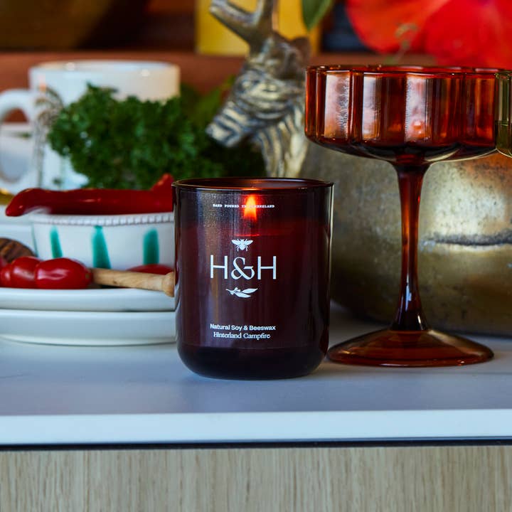 Hive & Harvest - Wholesale Jar/filled candle - Beeswax & Soy Hinterland Campfire Candle 1
