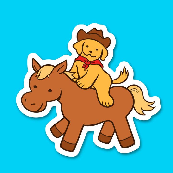 AUF GEHT'S! HUNDE-COWBOY // AUFKLEBER für den Großhandel von Mo McMasters