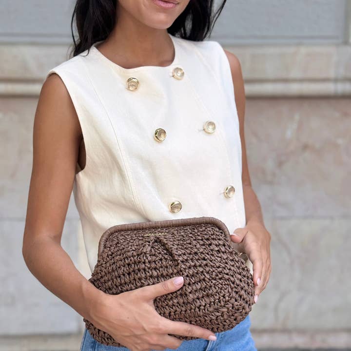 Clutch bora bora chokladbrun för wholesale av THE CODE