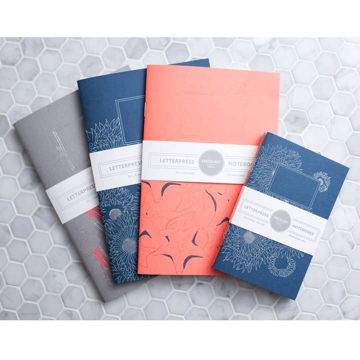 Porchlight Press Letterpress - Wholesale Notebook - Set of 3 Pocket Letterpress Notebooks - Aquatic Series4