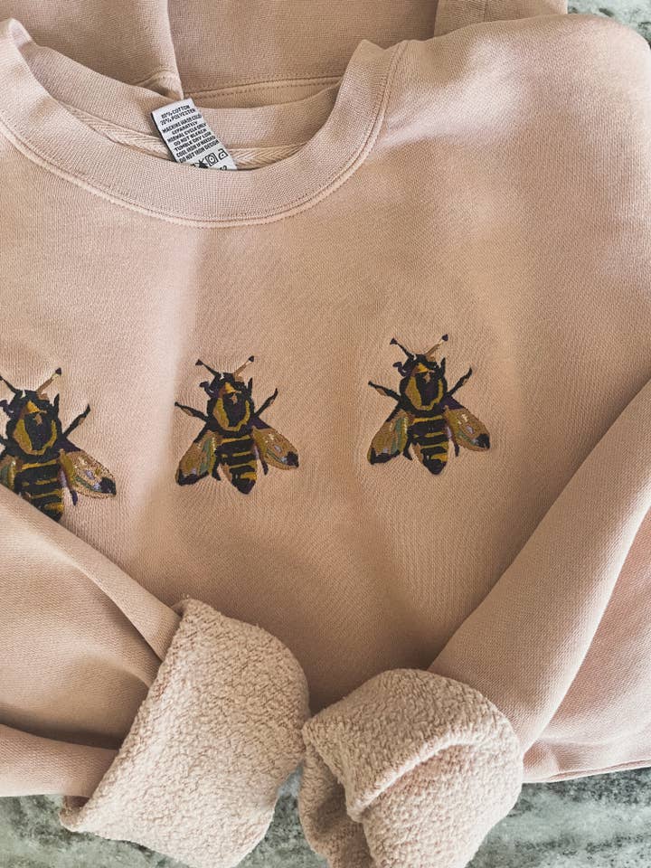 Embroidered Bumble Bee Sweatshirt for wholesale by BrickandBarley