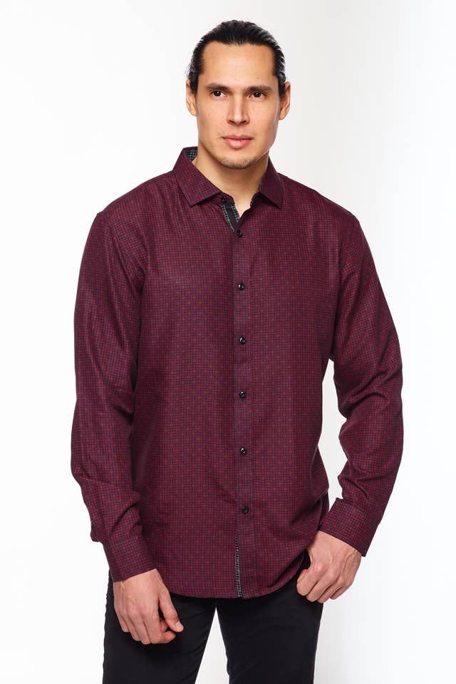 Wholesale Mens Long Sleeve Printed Casual Button Down Shirts for