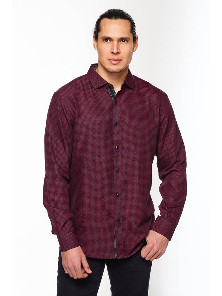 Wholesale Mens Long Sleeve Printed Casual Button Down Shirts for